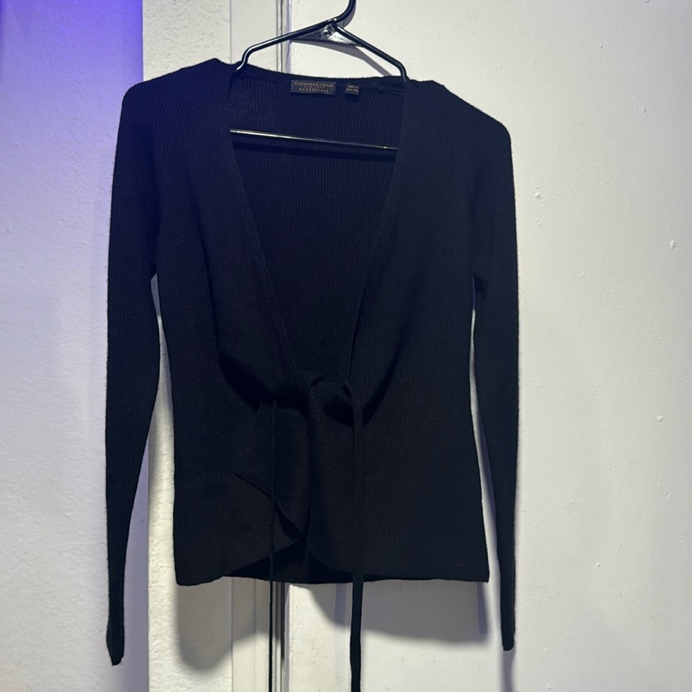 Black Donna Karan long sleeve sweater.